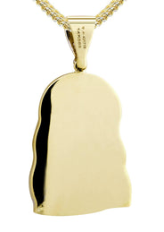 14K Yellow Gold Jesus Head Diamond Necklace  | 1.16 Carats