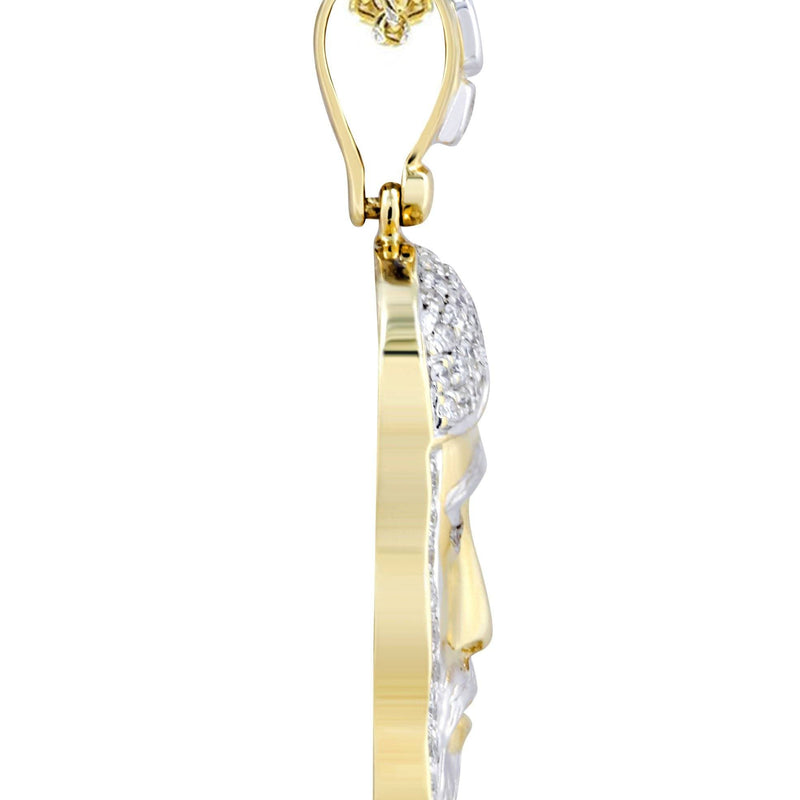 14K Yellow Gold Jesus Head Diamond Necklace  | 1.16 Carats