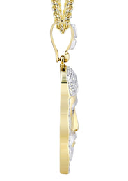 14K Yellow Gold Jesus Head Diamond Necklace  | 1.16 Carats
