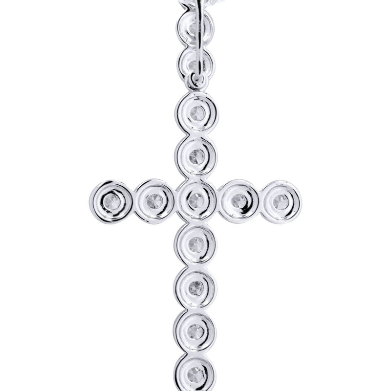 14K White Gold Diamond Cross Necklace  | 2.34 Carats