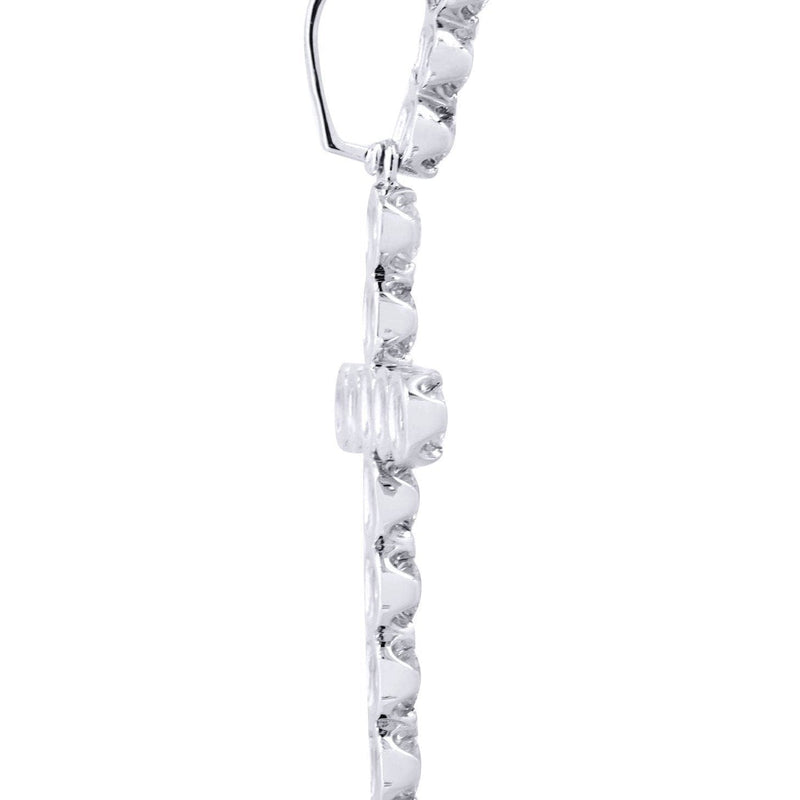 14K White Gold Diamond Cross Necklace  | 2.34 Carats