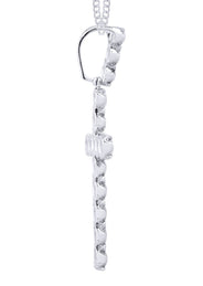 14K White Gold Diamond Cross Necklace  | 2.34 Carats