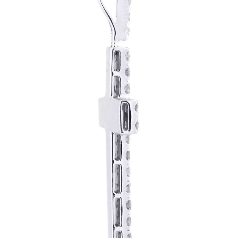 14K White Gold Diamond Cross Necklace  | 2.57 Carats