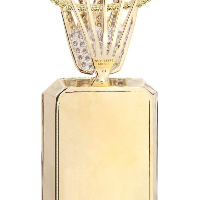 14K Yellow Gold Ruby Crown Diamond Necklace  | 1.14K Carats
