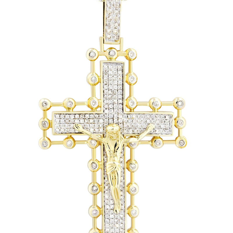 14K Yellow Gold Cross Diamond Necklace  | 2.65 Carats