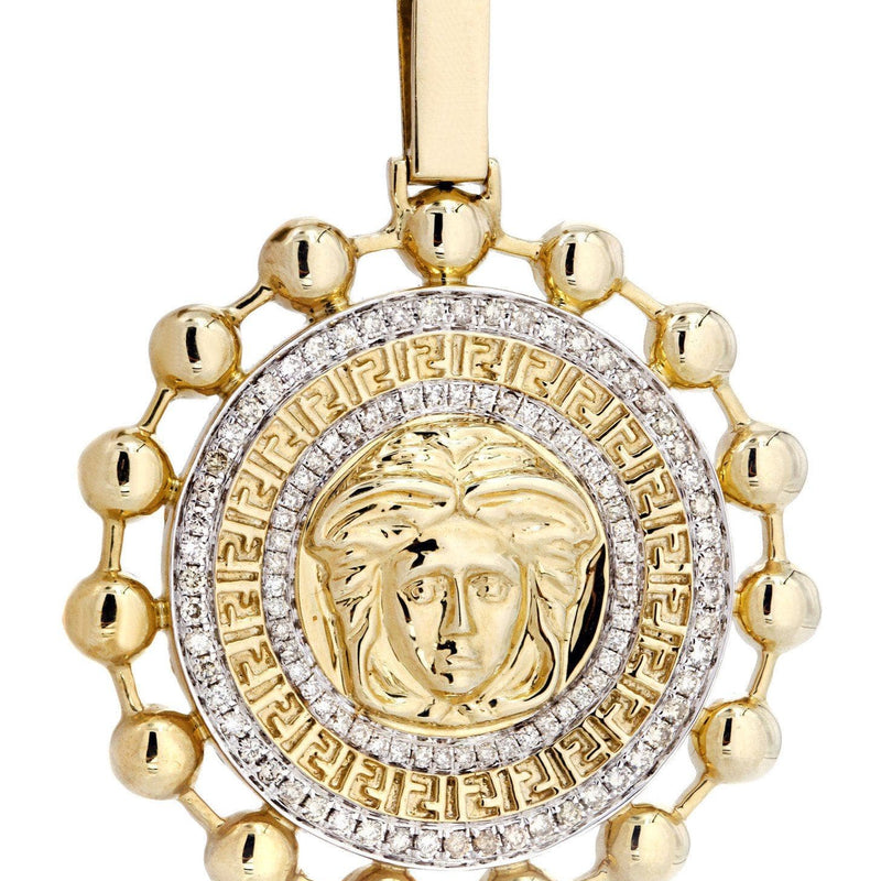 10K Yellow Gold Medusa Diamond Necklace  | 1.39 Carats