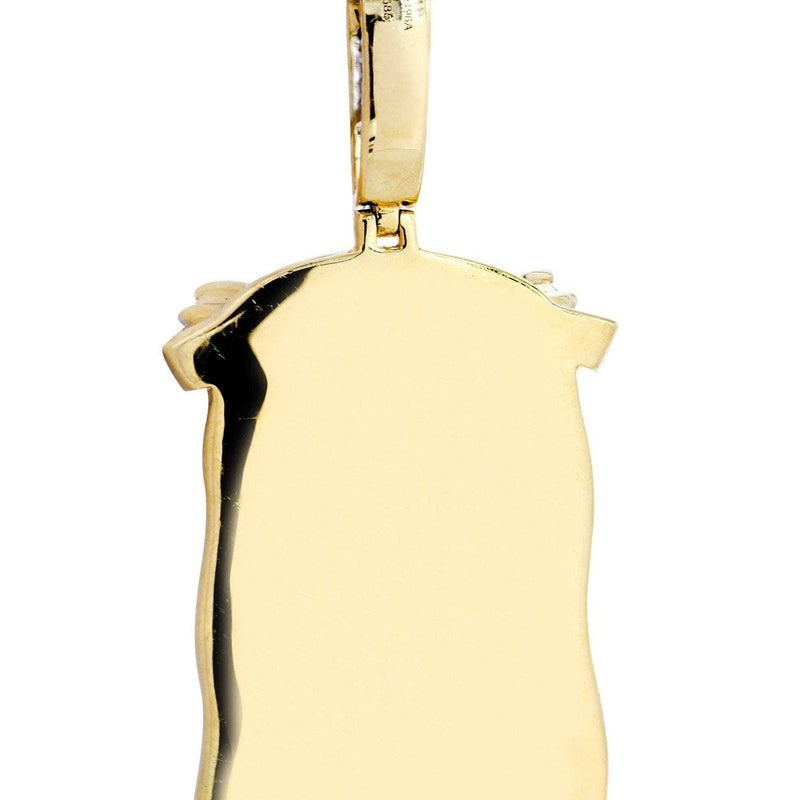 14K Yellow Gold Jesus Head Diamond Necklace  | 5.85 Carats