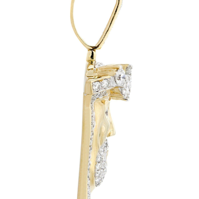 14K Yellow Gold Jesus Head Diamond Necklace  | 5.85 Carats