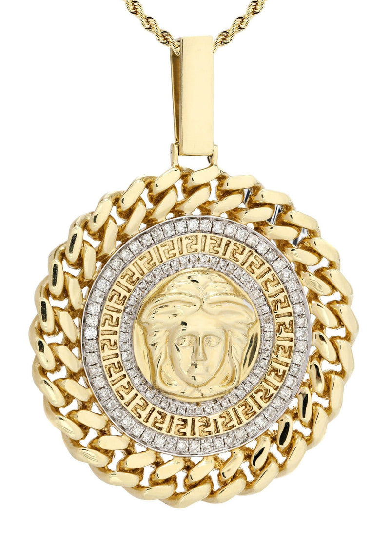 14 Yellow Gold Medusa Diamond Necklace  | 1.44 Carats