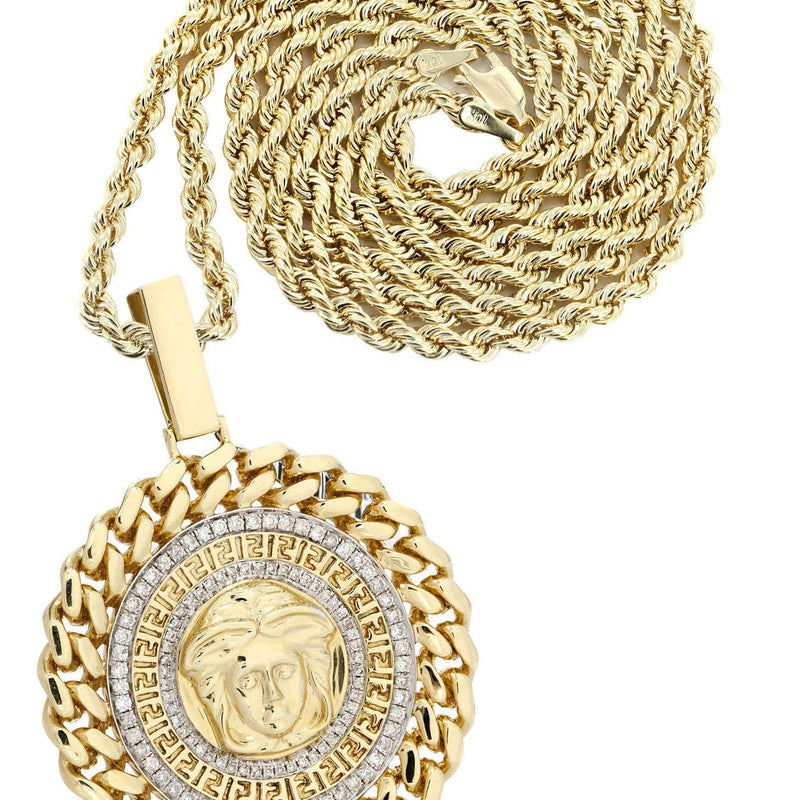 14 Yellow Gold Medusa Diamond Necklace  | 1.44 Carats