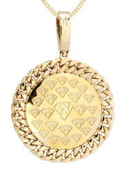 14 Yellow Gold Praying Hands Diamond Necklace | 1.46 Carats