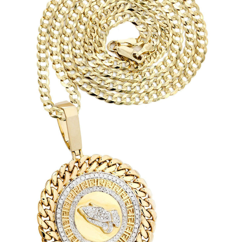 14 Yellow Gold Praying Hands Diamond Necklace | 1.46 Carats