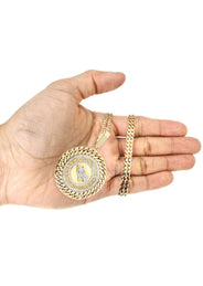 14 Yellow Gold Praying Hands Diamond Necklace | 1.46 Carats