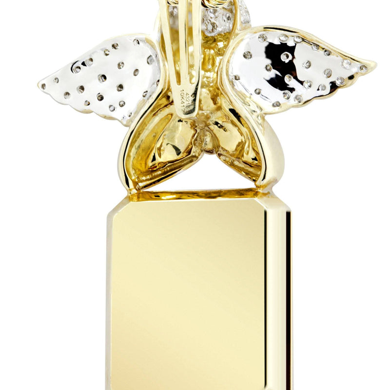 10K Yellow Gold Ruby Angel Diamond Necklace  | 1.6 Carats
