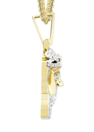 14K Yellow Gold Jesus Head Diamond Necklace  | 0.88 Carats
