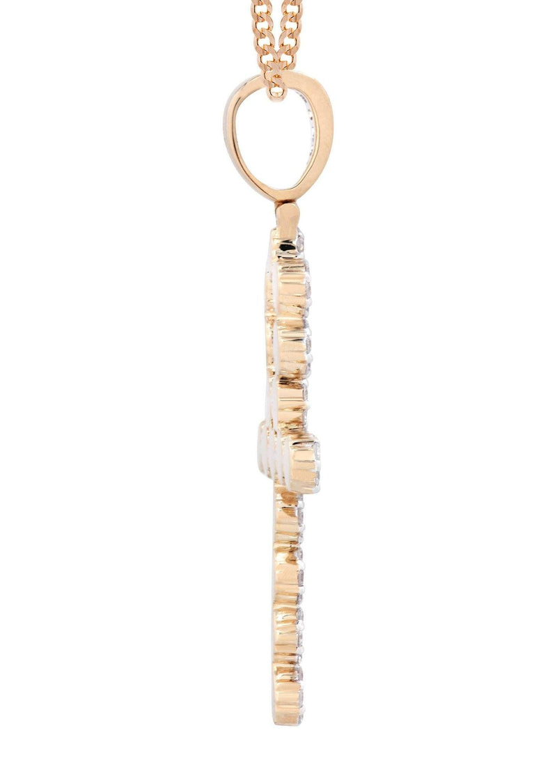 14K Rose Gold Ankh Diamond Necklace  | 2.85 Carats