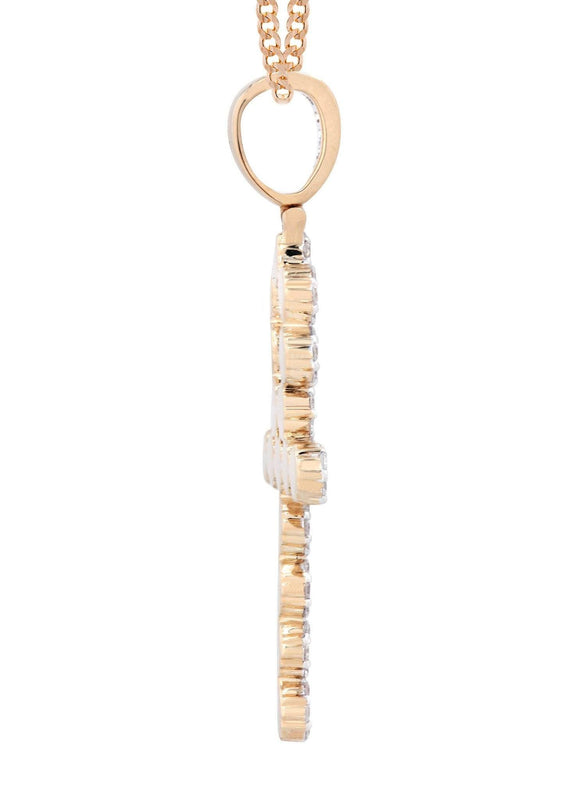 14K Rose Gold Ankh Diamond Necklace  | 2.85 Carats