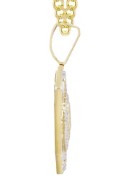 14K Yellow Gold Lion Dog Tag Diamond Necklace  | 3.09 Carats