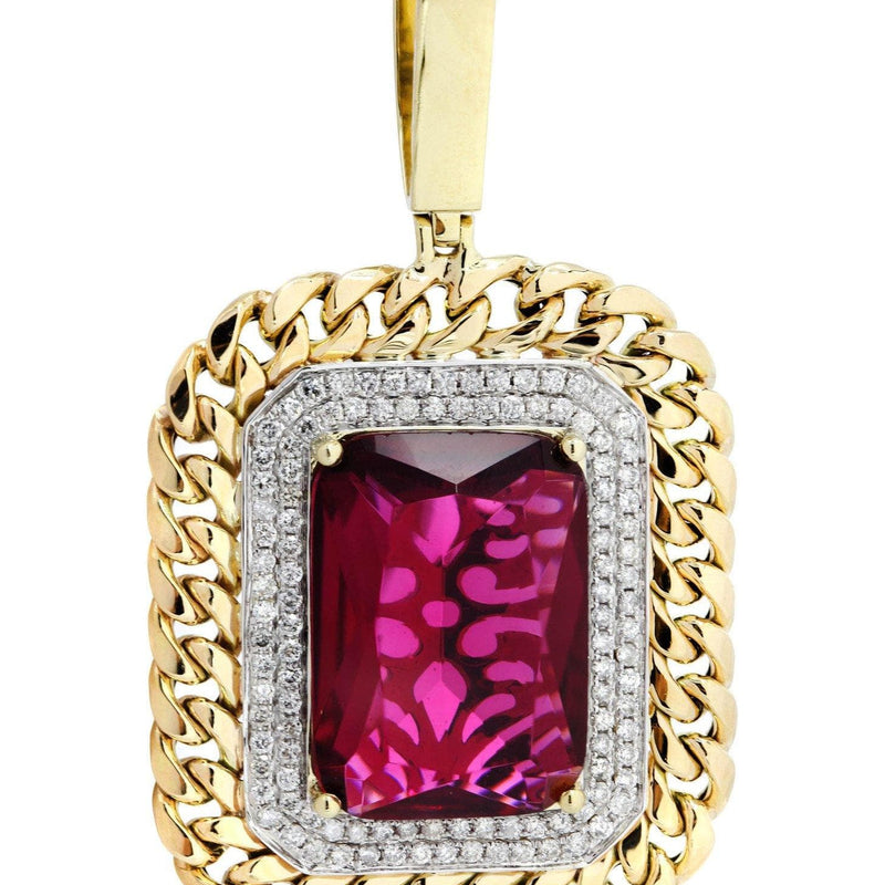 10K Yellow Gold Ruby Diamond Necklace  | 1.43 Carats