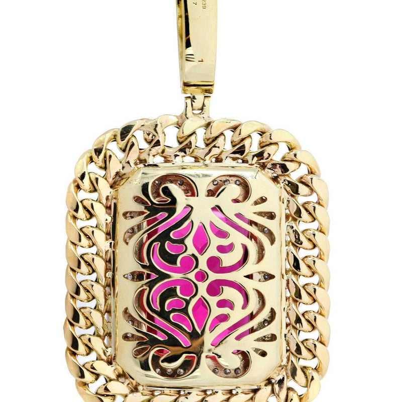 10K Yellow Gold Ruby Diamond Necklace  | 1.43 Carats
