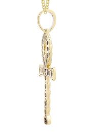 14K Yellow Gold Ankh Diamond Necklace  | 1.88 Carats