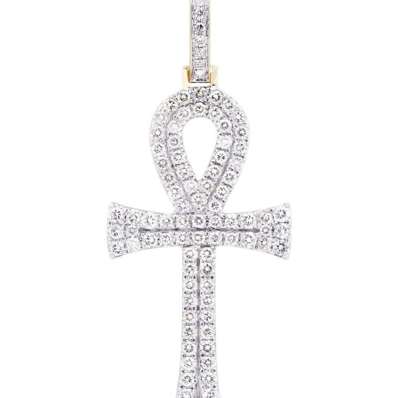10K Yellow Gold Ankh Diamond Necklace  | 1.13 Carats