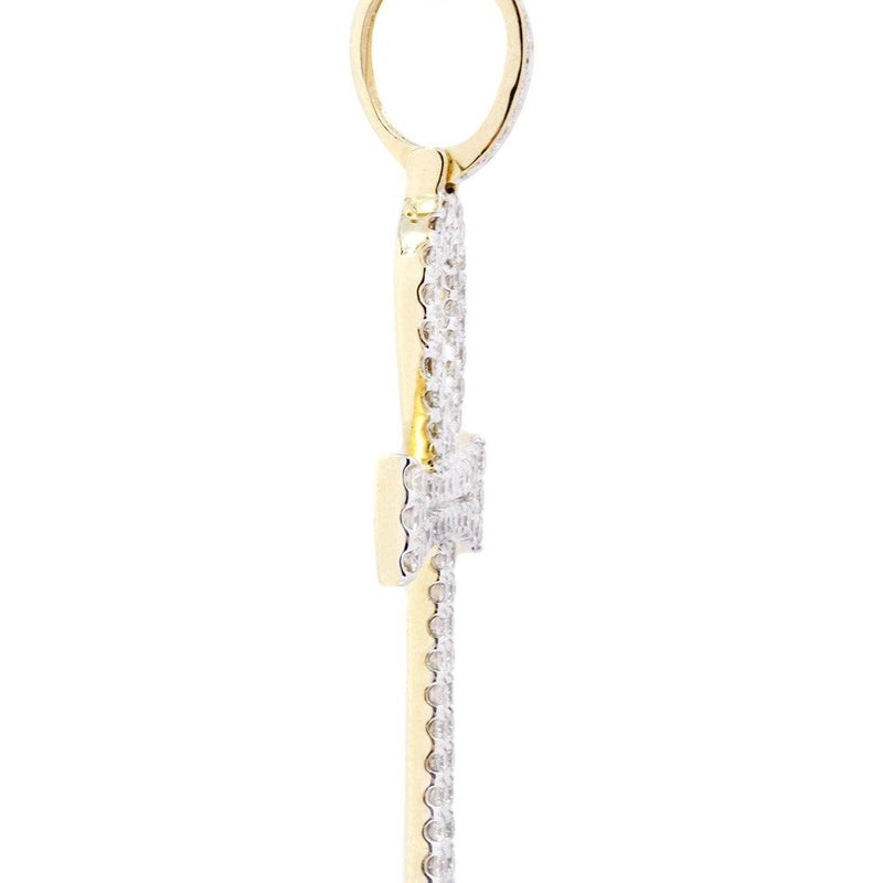 10K Yellow Gold Ankh Diamond Necklace  | 1.13 Carats
