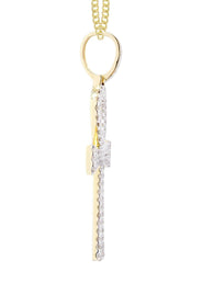 10K Yellow Gold Ankh Diamond Necklace  | 1.13 Carats