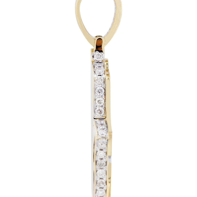 10K Yellow Gold Hamsa Diamond Necklace  | 5.26 Carats