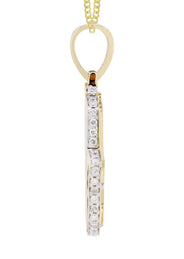 10K Yellow Gold Hamsa Diamond Necklace  | 5.26 Carats