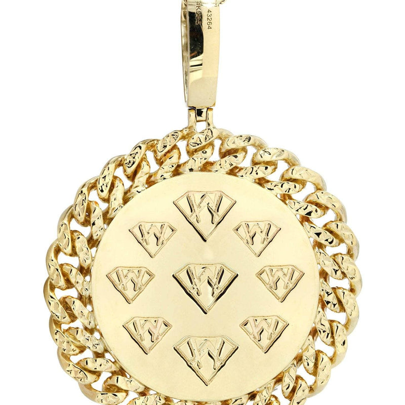 14K Yellow Gold Circle Diamond Necklace Diamond Necklace  | 4.17 Carats