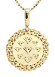 14K Yellow Gold Circle Diamond Necklace Diamond Necklace  | 4.17 Carats