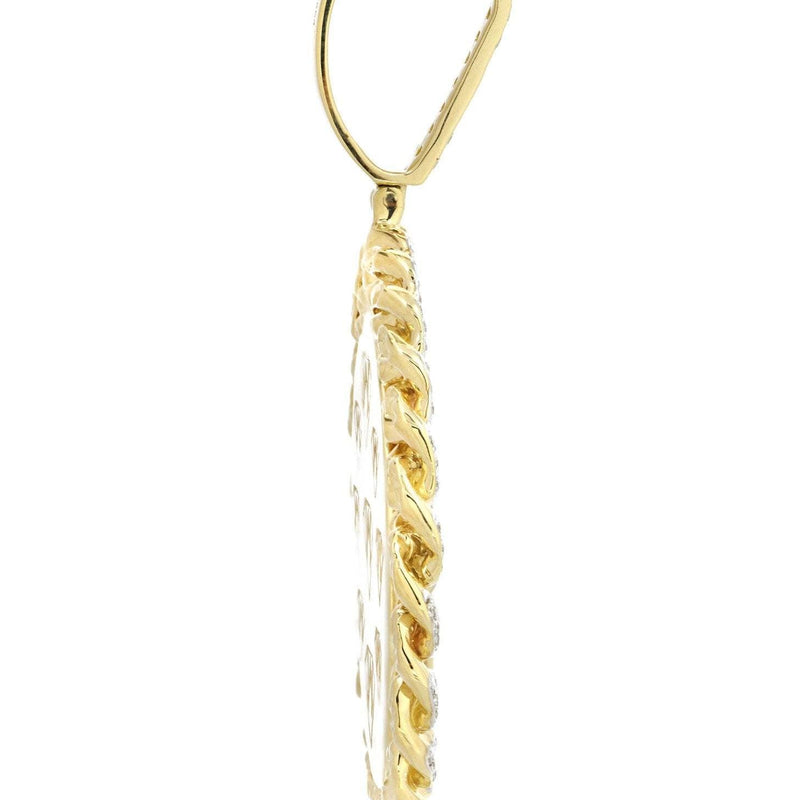 14K Yellow Gold Circle Diamond Necklace Diamond Necklace  | 4.17 Carats