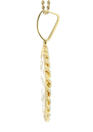 14K Yellow Gold Circle Diamond Necklace Diamond Necklace  | 4.17 Carats