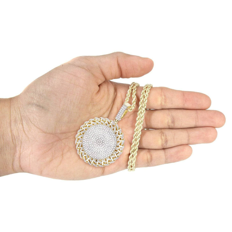 14K Yellow Gold Circle Diamond Necklace Diamond Necklace  | 4.17 Carats
