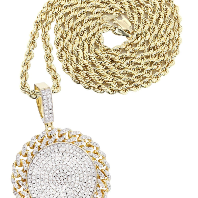 14K Yellow Gold Circle Diamond Necklace Diamond Necklace  | 4.17 Carats