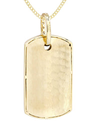 14K Yellow Gold Dog Tag Diamond Necklace  | 4.8 Carats