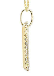 14K Yellow Gold Dog Tag Diamond Necklace  | 4.8 Carats