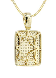 10K Yellow Gold Dog Tag Diamond Necklace  | 1.61 Carats