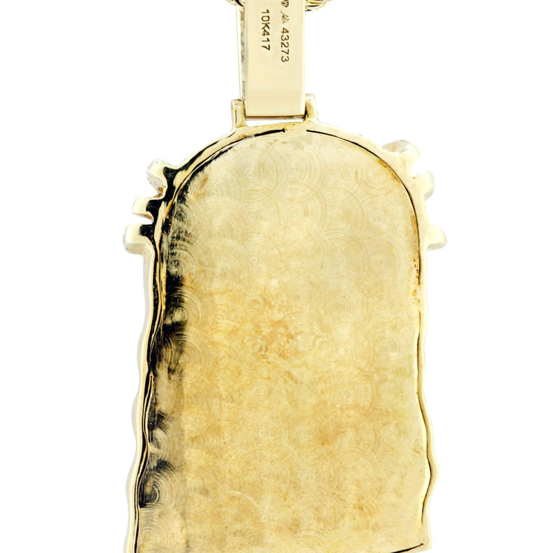 10K Yellow Gold Jesus Head Diamond Necklace  | 0.85 Carats