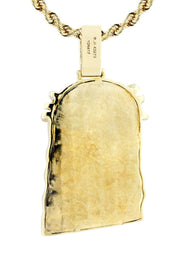 10K Yellow Gold Jesus Head Diamond Necklace  | 0.85 Carats
