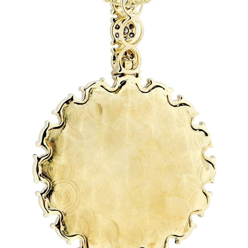 14K Yellow Gold Circle Diamond Necklace Diamond Necklace  | 3.8 Carats