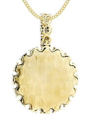 14K Yellow Gold Circle Diamond Necklace Diamond Necklace  | 3.8 Carats