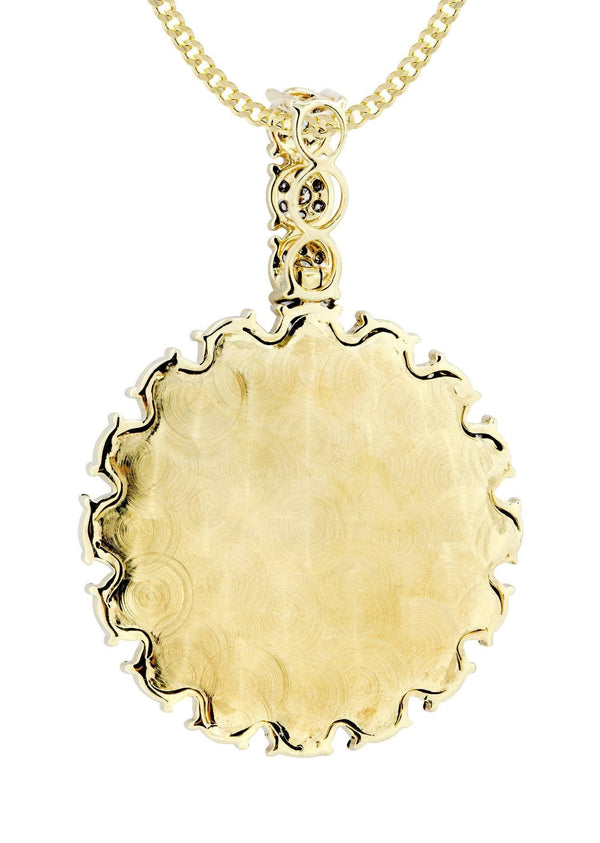14K Yellow Gold Circle Diamond Necklace Diamond Necklace  | 3.8 Carats