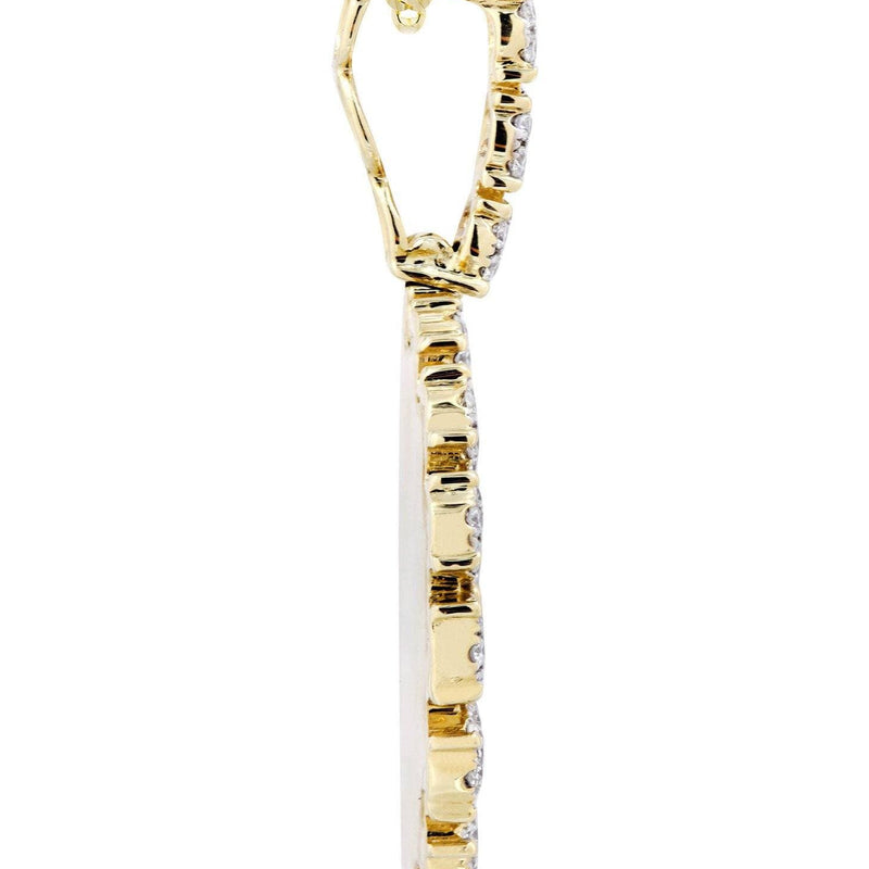 14K Yellow Gold Circle Diamond Necklace Diamond Necklace  | 3.8 Carats
