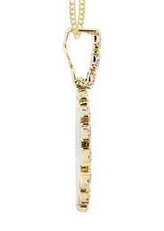 14K Yellow Gold Circle Diamond Necklace Diamond Necklace  | 3.8 Carats