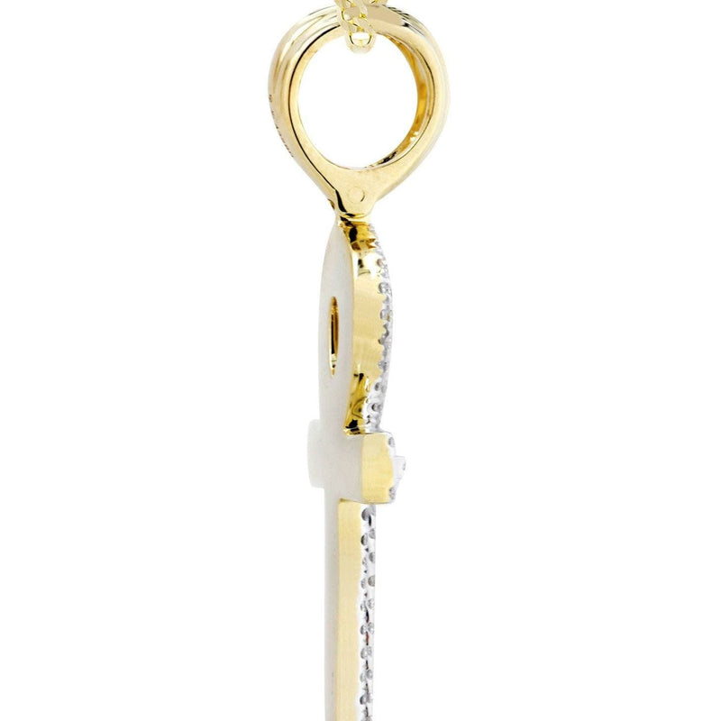 14K Yellow Gold Ankh Diamond Necklace  | 0.66 Carats