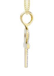 14K Yellow Gold Ankh Diamond Necklace  | 0.66 Carats