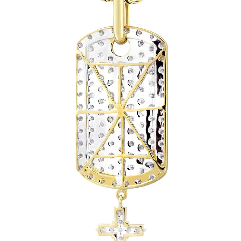 10K Yellow Gold Dog Tag Diamond Necklace  | 1.06 Carats
