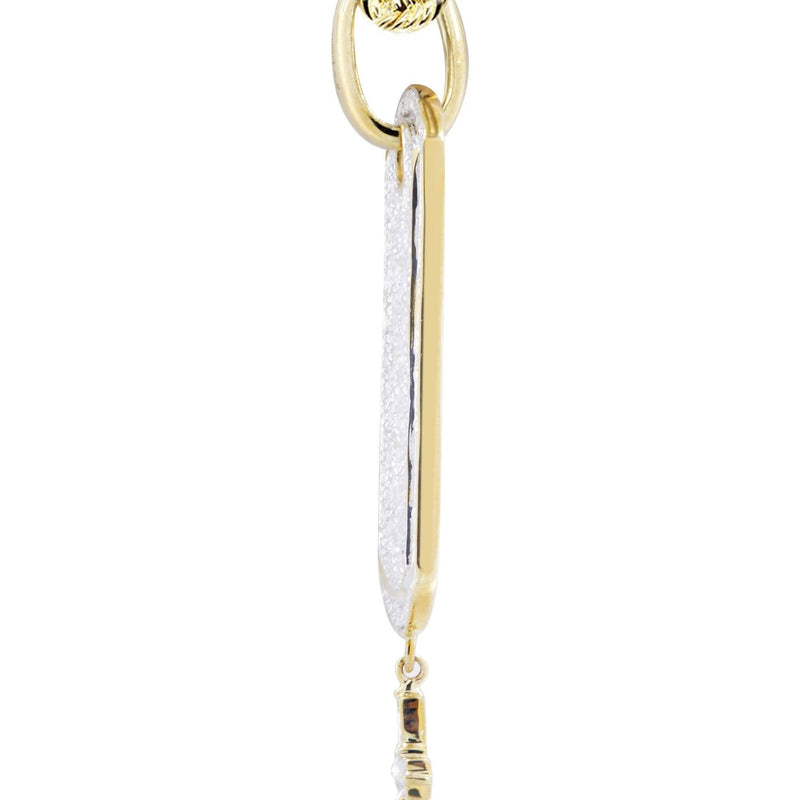 10K Yellow Gold Dog Tag Diamond Necklace  | 1.06 Carats